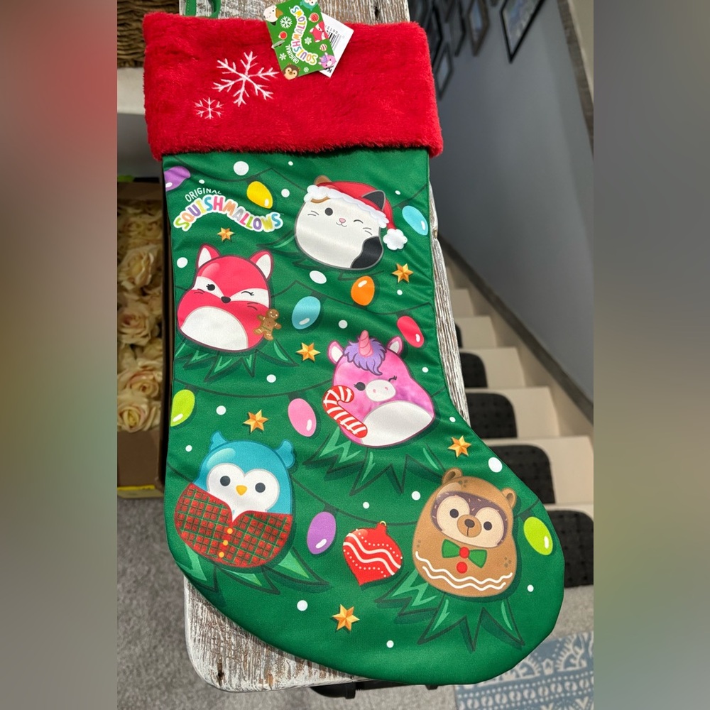 Squishmallows Christmas Stocking NWT Holiday Festive Colorful